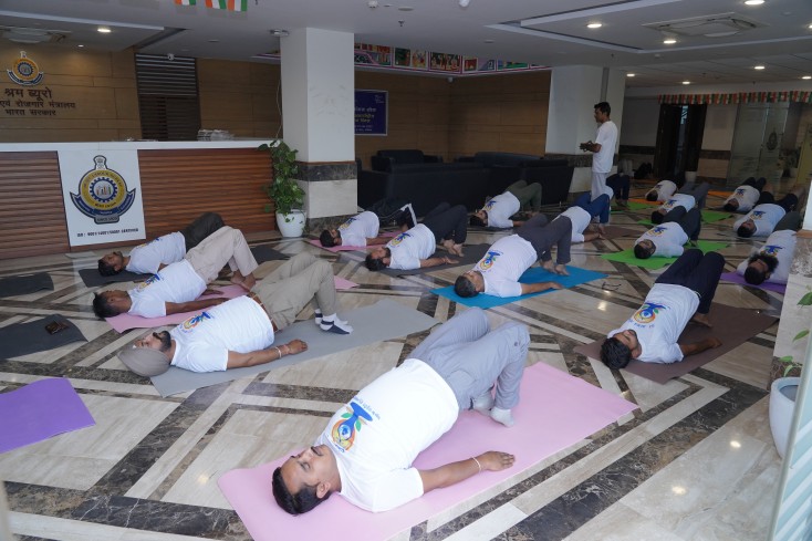 Celebration of 9th International Yoga Day at Labour Bureau Chandigarh